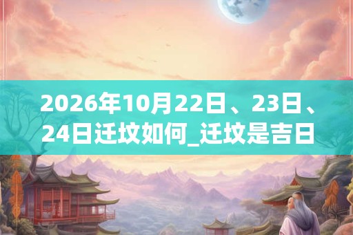2026年10月22日、23日、24日迁坟如何_迁坟是吉日吗