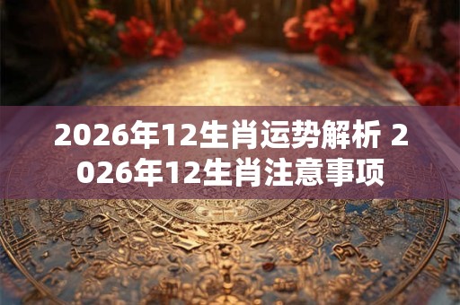 2026年12生肖运势解析 2026年12生肖注意事项