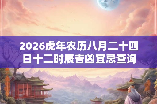 2026虎年农历八月二十四日十二时辰吉凶宜忌查询