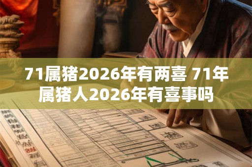 71属猪2026年有两喜 71年属猪人2026年有喜事吗 71属猪2026年有两喜 71年属猪人2026年有喜事吗