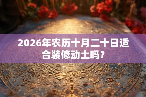 2026年农历十月二十日适合装修动土吗？