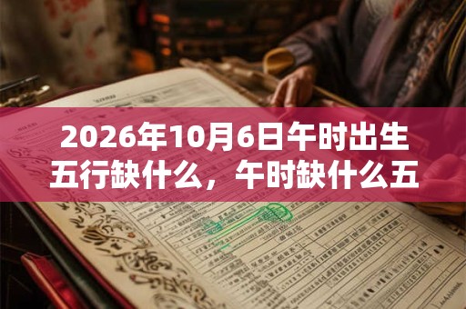 2026年10月6日午时出生五行缺什么，午时缺什么五行