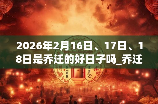 2026年2月16日、17日、18日是乔迁的好日子吗_乔迁可以吗