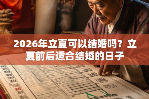 2026年立夏可以结婚吗？立夏前后适合结婚的日子