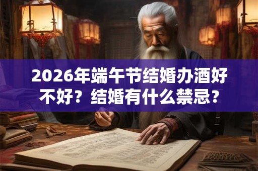 2026年端午节结婚办酒好不好？结婚有什么禁忌？