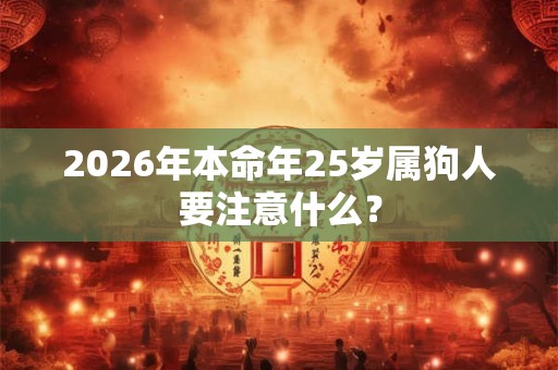 2026年本命年25岁属狗人要注意什么？