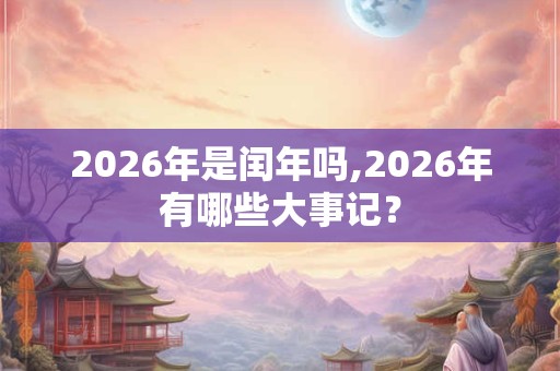 2026年是闰年吗,2026年有哪些大事记？