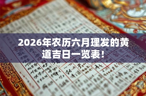 2026年农历六月理发的黄道吉日一览表！