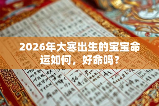 2026年大寒出生的宝宝命运如何，好命吗？