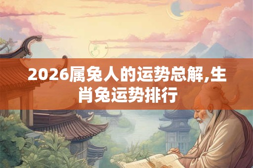2026属兔人的运势总解,生肖兔运势排行