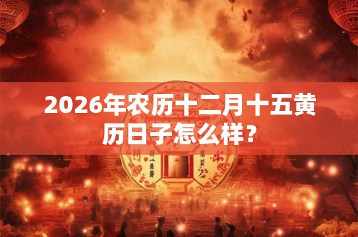 2026年农历十二月十五黄历日子怎么样？