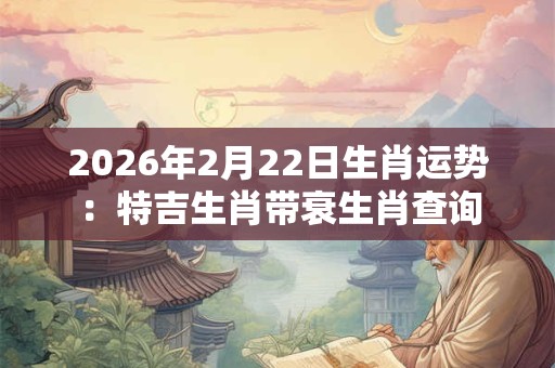2026年2月22日生肖运势：特吉生肖带衰生肖查询