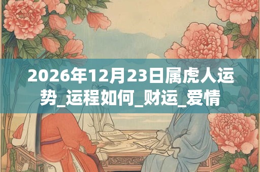 2026年12月23日属虎人运势_运程如何_财运_爱情