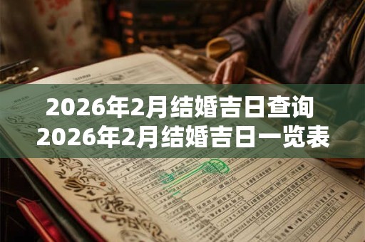 2026年2月结婚吉日查询 2026年2月结婚吉日一览表