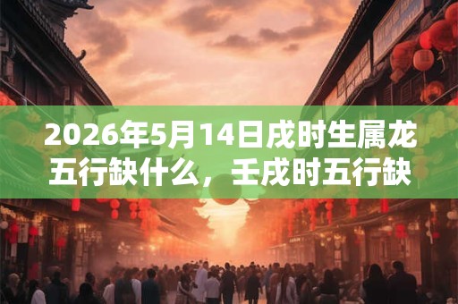 2026年5月14日戌时生属龙五行缺什么，壬戌时五行缺什么