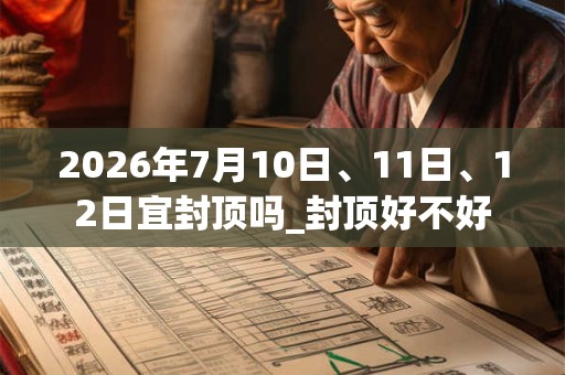 2026年7月10日、11日、12日宜封顶吗_封顶好不好