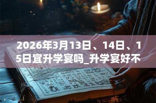2026年3月13日、14日、15日宜升学宴吗_升学宴好不好