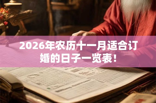 2026年农历十一月适合订婚的日子一览表！