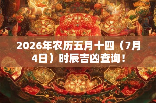 2026年农历五月十四（7月4日）时辰吉凶查询！