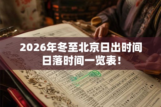 2026年冬至北京日出时间日落时间一览表！