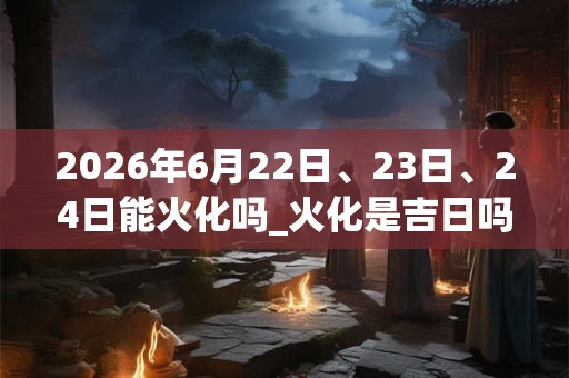 2026年6月22日、23日、24日能火化吗_火化是吉日吗