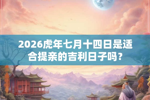 2026虎年七月十四日是适合提亲的吉利日子吗? 2026虎年七月十四日是适合提亲的吉利日子吗?