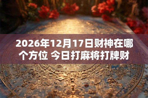 2026年12月17日财神在哪个方位 今日打麻将打牌财运方位！