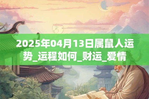 2025年04月13日属鼠人运势_运程如何_财运_爱情