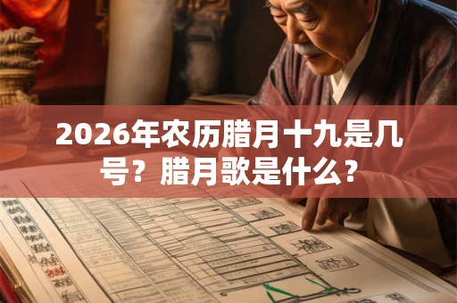 2026年农历腊月十九是几号？腊月歌是什么？