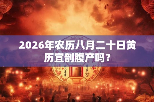 2026年农历八月二十日黄历宜剖腹产吗？