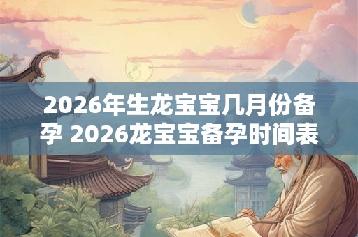 2026年生龙宝宝几月份备孕 2026龙宝宝备孕时间表