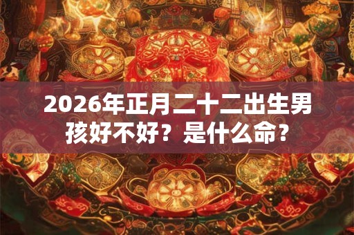 2026年正月二十二出生男孩好不好？是什么命？