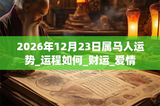 2026年12月23日属马人运势_运程如何_财运_爱情