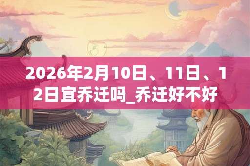 2026年2月10日、11日、12日宜乔迁吗_乔迁好不好