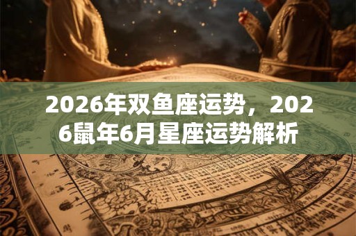2026年双鱼座运势，2026鼠年6月星座运势解析