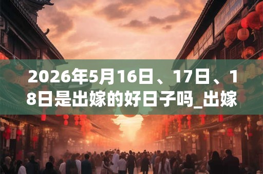 2026年5月16日、17日、18日是出嫁的好日子吗_出嫁可以吗