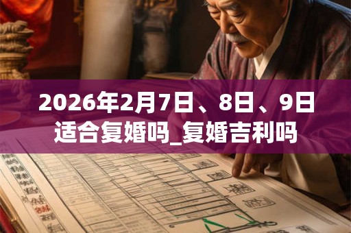 2026年2月7日、8日、9日适合复婚吗_复婚吉利吗