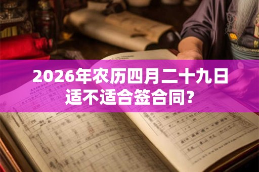 2026年农历四月二十九日适不适合签合同？