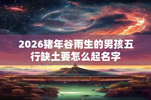 2026猪年谷雨生的男孩五行缺土要怎么起名字