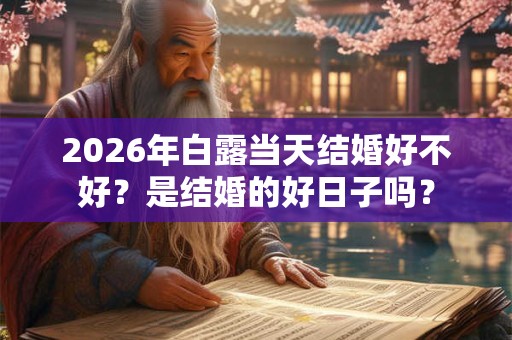 2026年白露当天结婚好不好？是结婚的好日子吗？
