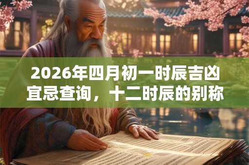 2026年四月初一时辰吉凶宜忌查询，十二时辰的别称