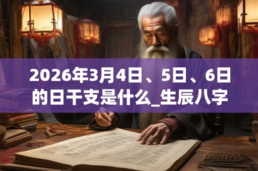 2026年3月4日、5日、6日的日干支是什么_生辰八字