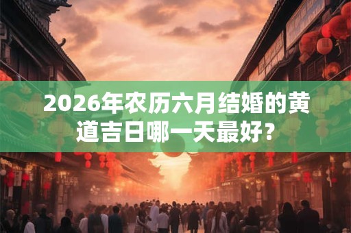 2026年农历六月结婚的黄道吉日哪一天最好？