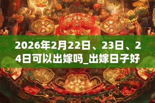 2026年2月22日、23日、24日可以出嫁吗_出嫁日子好吗