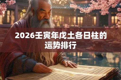 2026壬寅年戊土各日柱的运势排行