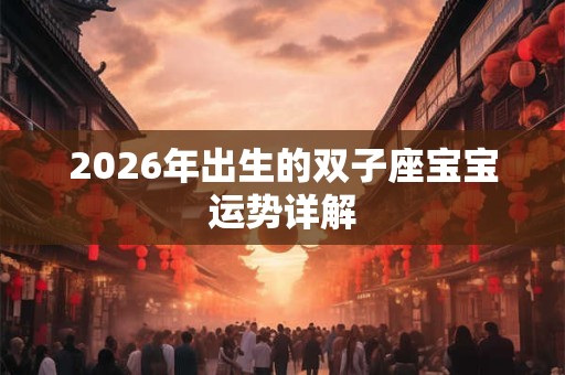 2026年出生的双子座宝宝运势详解