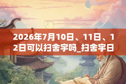 2026年7月10日、11日、12日可以扫舍宇吗_扫舍宇日子好吗