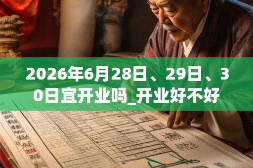 2026年6月28日、29日、30日宜开业吗_开业好不好