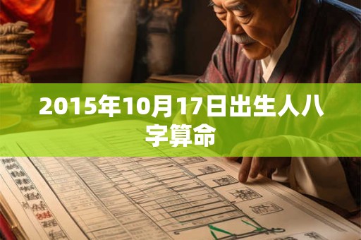 2015年10月17日出生人八字算命