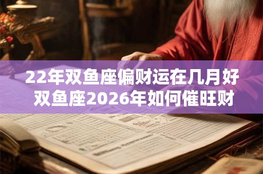 22年双鱼座偏财运在几月好 双鱼座2026年如何催旺财运
